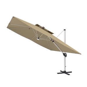 CASAINC 11 ft Square Cantilever Patio Umbrella with Tilt Patio and 360° Base Rotation - Base Not Included - 1 of 4