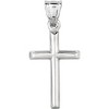 14k Yellow Gold or White Gold 0.8" Classic Cross Charm Pendant with optional Adjustable Chain Necklace - 2 of 4
