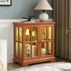 FURNIinspire Vintage Curio Display Cabinet, Glass Door Showcase with Adjustable Shelving for Display, Dark Oak, 15.75"*32.09"*30.32" - 4 of 4