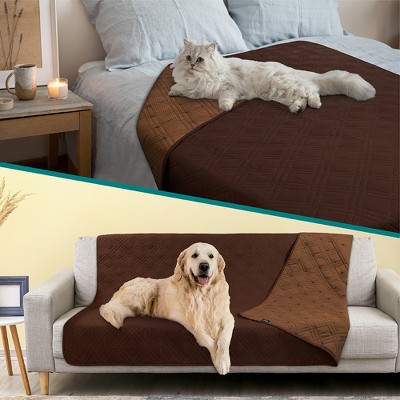 Small Brown Waterproof Reversible Pet Blanket
