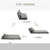 SKRAN Convertible Floor Sofa Chair, Folding Couch Bed, Guest Chaise Lounge with 2 Pillows, Adjustable Backrest and Headrest, Dark Gray - 2 of 4