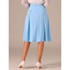 INSPIRE CHIC Women's Belted Waist Casual Knee Length Pleated A-Line Skirt - 4 of 4