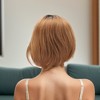Unique Bargains Women's Straight Short Hair Wig 13x4x1in 150 Real Human Hair 6in 1 Pc - 3 of 4