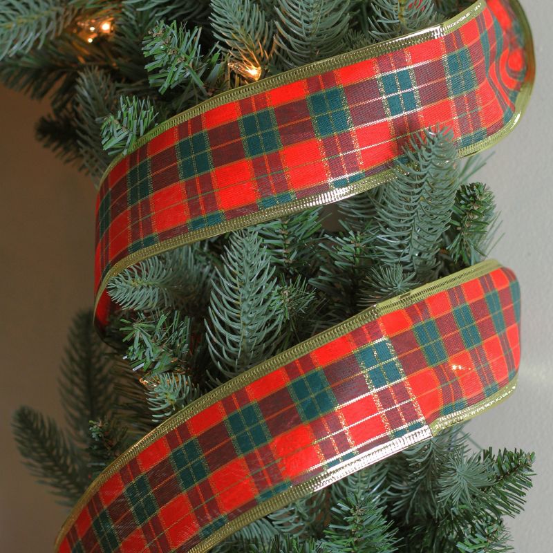 Northlight Pack of 12 Green and Red Striped Wired Christmas Craft Ribbons - 2.5" x 120 Yards, 3 of 4