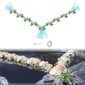 Unique Bargains Wedding Decoration Artificial Car Flowers 1 Pc - 1 of 4