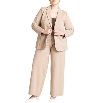 ELOQUII Women's Plus Size The Ultimate Wide Leg Stretch Work Pant