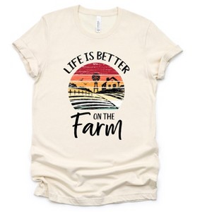 Simply Sage Market Women's Life Is Better On The Farm Sunset Short Sleeve Graphic Tee - 1 of 2