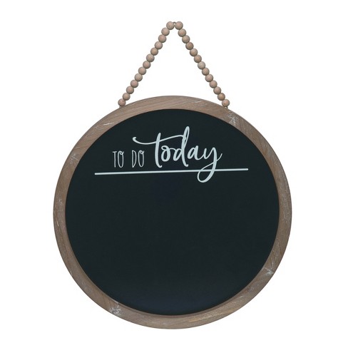 Transpac Wood 15.75" Black Everyday Round Today Chalkboard - image 1 of 1