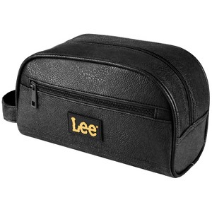 Lee Travel Toiletry Man Bag, Water-Resistant PU Leather Shaving Kit Men's Size Toiletries Containers, Travel Essentials Hanging Cosmetic Bag - 1 of 4