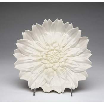 Kevins Gift Shoppe Ceramic White Daisy Flower Plates - Set Of 2
