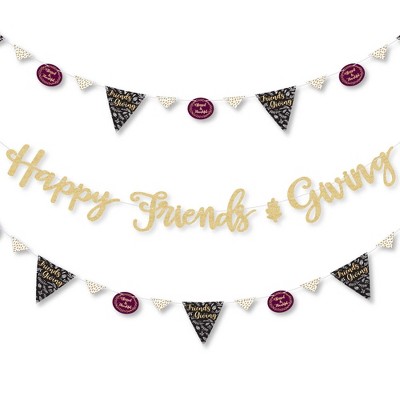 Happy Thanksgiving Banner Thanksgiving Banner Gold Thanksgiving Banner Gold Glitter Banner Holiday Banner Friendsgiving Banner