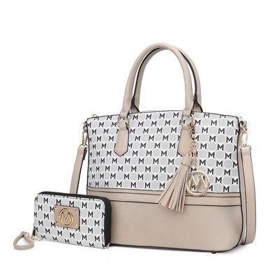 MKF Collection Saylor Circular M Emblem Print Women’s Tote Bag with Wallet by Mia K