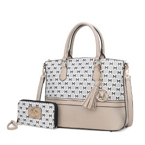 MKF Collection Saylor Circular M Emblem Print Women’s Tote Bag with Wallet by Mia K - 1 of 4