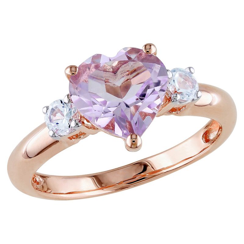 1.65 CT. T.W. Rose de France and .3 CT. T.W. White Sapphire Ring in Pink Rhodium Plated Silver, 1 of 5