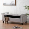 Storage Ottoman Bench,Upholstered Storage Bench With Curved Arms,Tufted Ottoman With Storage,Multifunctional Ottoman With Storage-Cuddlewood - 3 of 4