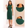 Allegra K Women's Stand Collar Sleeveless Knee Length Business Sheath Dress - 2 of 4