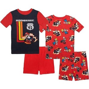 Super Mario Kart Little/Big Boy's 4-Piece Cotton Pajama Set - 1 of 3