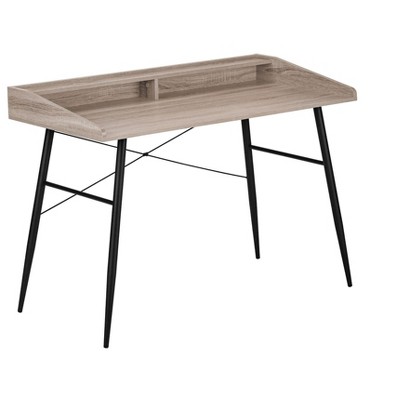 NicBex Contemporary Computer Desk with Open Storage Shelves & Metal Legs for Work Home Office Ergonomic Design