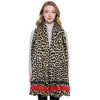 Anna-Kaci Women's Classic Leopard Print Scarf Contrasting Stripes Lightweight Shawl Wrap Scarves - 3 of 4