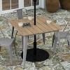Merrick Lane Indoor/Outdoor Dining Table with Umbrella Hole, 36" Square All Weather Poly Resin Top and Steel Base - 3 of 4