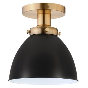 Hudson and Canal 8" Semi Flush Mount with Metal Shade - 1 of 4