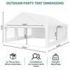 Outdoor Party Tent Heavy Duty, Wedding Canopy with Removable Sidewalls & Church Windows,with White Roof, Waterproof Outdoor Patio Shelters - 2 of 4