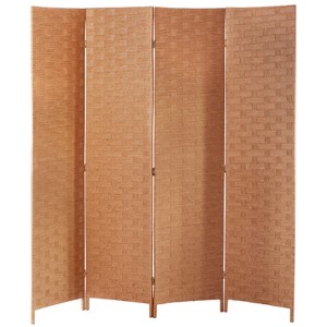 BestMassage Room Divider Wood Screen 4/6 Panels Room Portable Privacy Screen Divider - 1 of 4