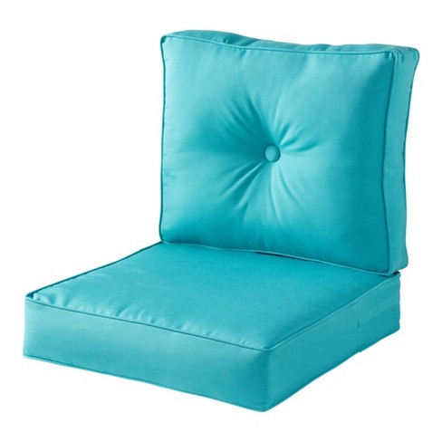 Sunbrella 2pc Canvas Outdoor Deep Seat Pillow and Cushion Set Black