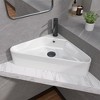 22.5 x 16.5 x 5 in. Corner Ceramic Wall-Mount Bathroom Sink in White Vessel Wall-Hung with Overflow - 4 of 4