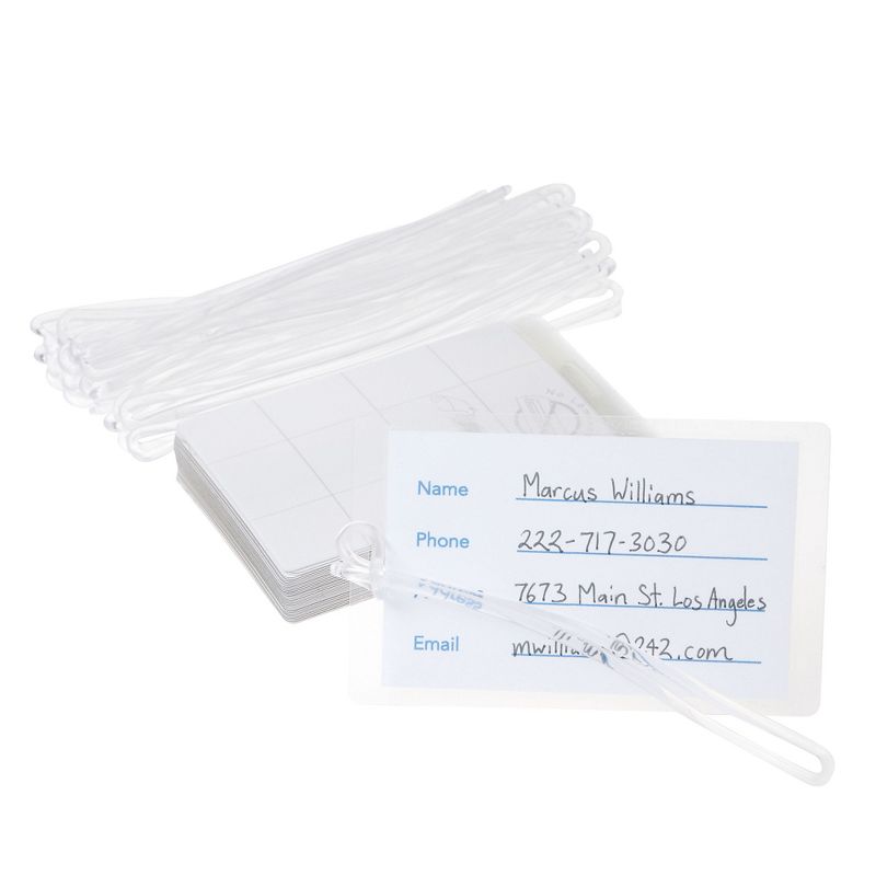 Juvale 30 Pack Adhesive Laminating Pouches for Luggage Tags, 4.1 X 2.6 inches, 5 of 9