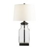 SAGEBROOK HOME 30" Bottle Glass Table Lamp Clear/White: Contemporary Design, Polyester Drum Shade, UL Listed - image 3 of 4