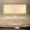 ALOADECOR 2-Light 24'' Modern Elegant Polished Nickel Minimalist Stainless Steel Table Lamp With Ivory Fabric Shade For Entryway Living Room Bedside - 3 of 4