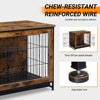 phiestina Dog Crate Furniture with Cushion, Wooden Dog Crate Table, Double Doors Dog Furniture, Indoor Dog Kennel, Rustic Brown - 3 of 4