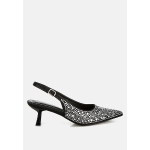 Vernaos Pointed Toe Rhinestone Slingbacks - 1 of 4