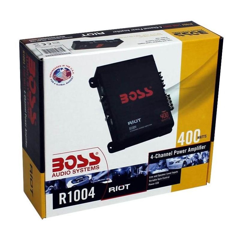 BOSS R1004 400W 4-Channel RIOT Car Audio Power Amplifier Amp and 8 Gauge Complete Car Amplifier Installation Wiring Kit, 5 of 7