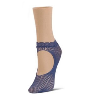 Memoi Women's Du-O Net Delicate Lace Loafer Socks - 1 of 2