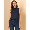 Allegra K Women's Single Breasted Casual Office Sleeveless Shirt - 2 of 4