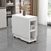 5-Piece Dining Set with Space Saving Foldable Table with Storage and 6 Wheels - 3 of 4