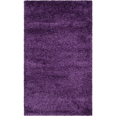 purple fur rug