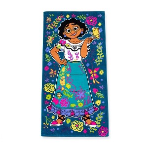 Encanto Standard Beach Towel Teal Blue/Green: 100% Cotton, Lightweight, Terry, Machine Washable, Pool Towel for Kids - 1 of 4