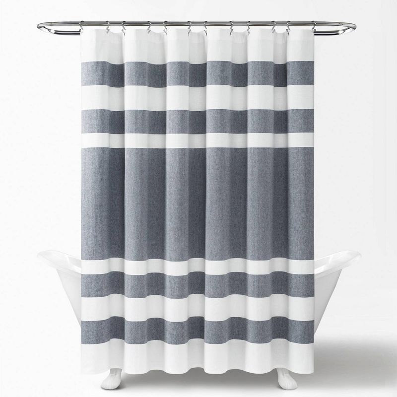 Cape Cod Stripe Yarn Dyed Cotton Shower Curtain - Lush Décor, 3 of 9