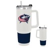 NHL Columbus Blue Jackets White Colossus Travel Mug with Team Color Silicon Gripe - 40oz - 3 of 4