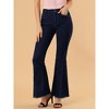 Allegra K Women's Vintage High Waist Stretch Denim Bell Bottoms Jean Pants - 2 of 4