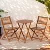 Whisen 3-Piece Acacia Wood Folding Bistro Set with Coffee Table and 2 Chairs - 2 of 4