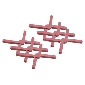Unique Bargains Foldable Heat Resistant Non-Slip Silicone Trivet Mat for Pots Coasters - 1 of 4