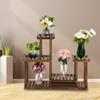 Slickblue Pine Wood Plant Stand, Stable 4-Layer Shelf, Flower Pot Rack, Natural, 33.46x9.85x27.95in - 3 of 4