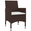 vidaXL 3 Piece Patio Dining Set with Cushions Poly Rattan and Glass - 3 of 4