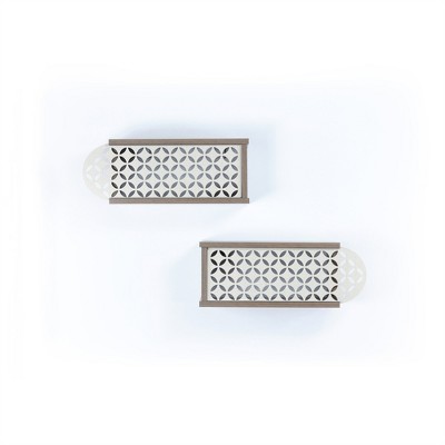 OUTSUPPLY Set of 2 Floating Wall Decor Wall Mounted Rustic Decorative Hanging Shelf for Books