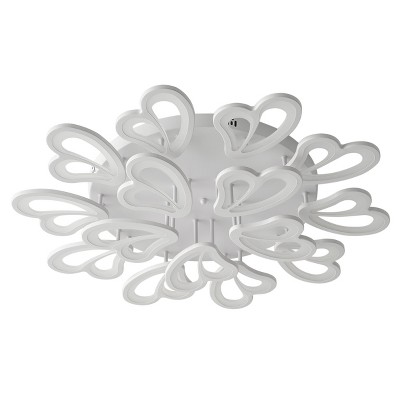 Modern White LED Ceiling Light , Floral Heart Shape Flush Mount Fixture For Girl¡¯s Room Or Nursery