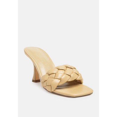 Woven Strap Spool Heel Women Sandals
